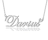 AOLO Darius Heart Name Necklace Silver Stainless