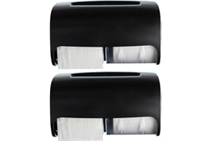 ENBATH 2-Pack Commercial Toilet Paper Dispenser Wall Mount, Double (2 Roll) Locking Toilet Paper Holder (Black), Compact Two Roll, Side by Side Design Tissue Paper Dispenser