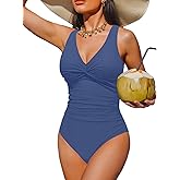Holipick Women Tummy Control One Piece Swimsuit - Push Up Bathing Suit Full Coverage Slimming Swimwear