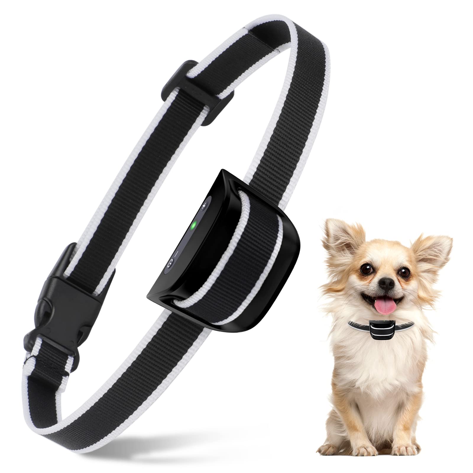 HZK Small Dog Bark Collar Rechargeable, Anti Bark Collar Humane & Safe Bark Collar for Small Dogs, Anti Bark Collars for Dogs Training with 7 Sensitivity and Beep Vibration Mode, Black