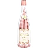 Slant Collections Birthday Party Champagne Flutes 5-Pack in Bottle Stackable Acrylic Stemmed Glasses, 6-Ounce, Birthday Girl