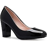 Olivia K Women's Classic Round-Toe Platform Pumps High Block Heel - Adorable, Comfortable