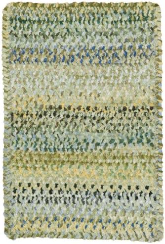 Capel Rugs Ocracoke Cross Sewn Rectangle Braided Area Rug, 8' x 11', Pale Green