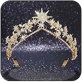 JAKAWIN Gold Greek Goddess Crown - Rhinestone Bridal Headpiece Wedding Hair Accessories for Women