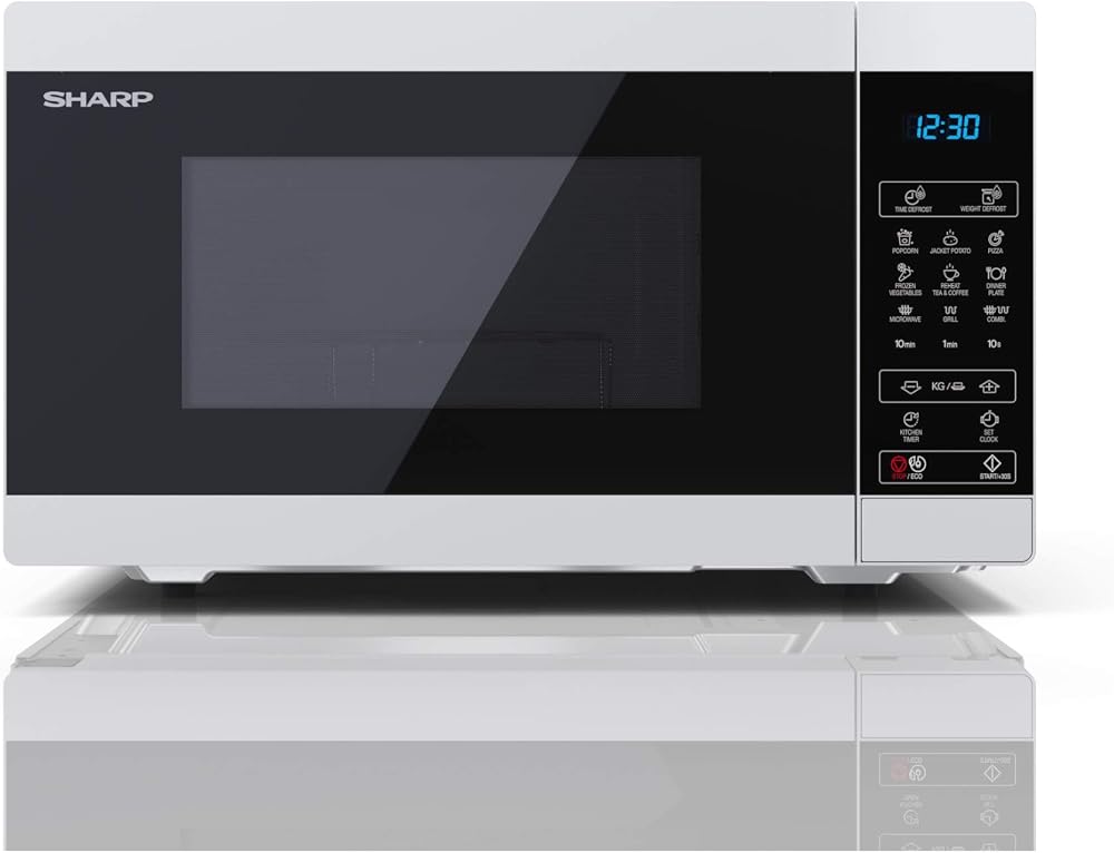 Sharp YC-MG252AU-W 25L 900W Microwave with 1000W Grill 11 Power Levels
