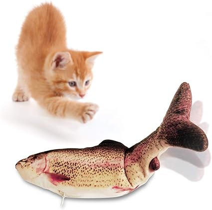 Winga Floppy Fish Jouet Pour Chat A Piles Pour Chats Qui Bouge L Herbe A Chat Jouet Interactif Pour Chat D Interieur Jouet Pour Chat Poisson Truite Arc En Ciel Amazon Ca Animalerie