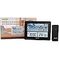 BALDR Home Weather Station & Indoor Outdoor Thermometer with Wireless Remote Sensor, Atomic Alarm Clock, Calendar, Humidity Monitor,& Weather Forecast & Digital Weather Station in LCD Display (Black)