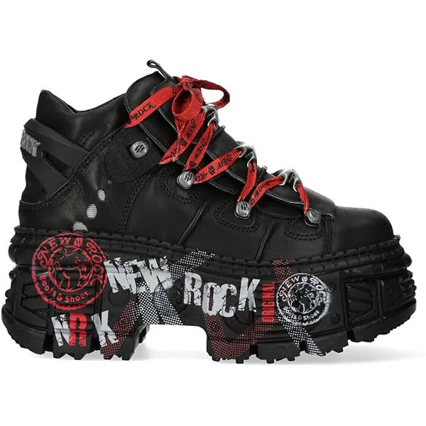 Amazon.com | New Rock Boots WALL106-C9 Mens Metallic Black