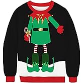 TOONRAIN Christmas Sweatshirt 3D Graphic Pullover Funny for Men Women Unisex Sweater