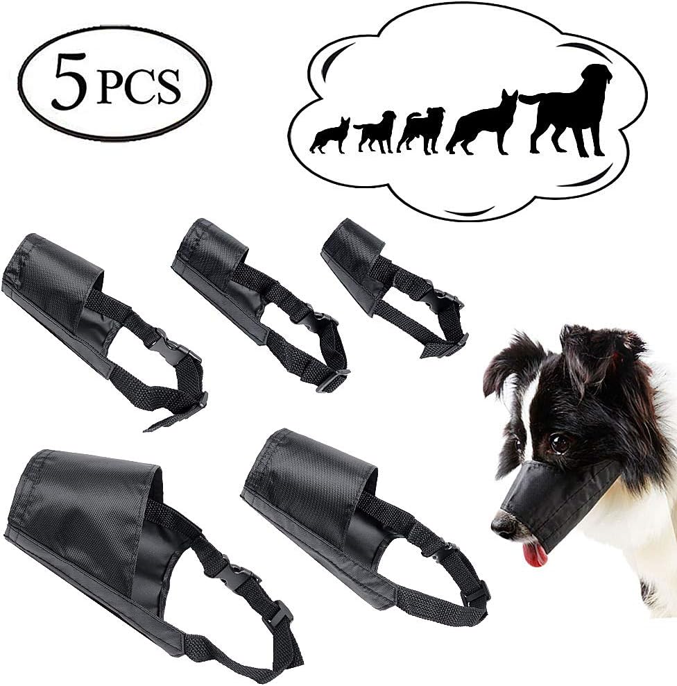 ewinever Dog Muzzles Suit, Adjustable Breathable Safety Small Medium Large Extra Dog Muzzles for Anti-Biting Anti-Barking Anti-Chewing Safety Protection