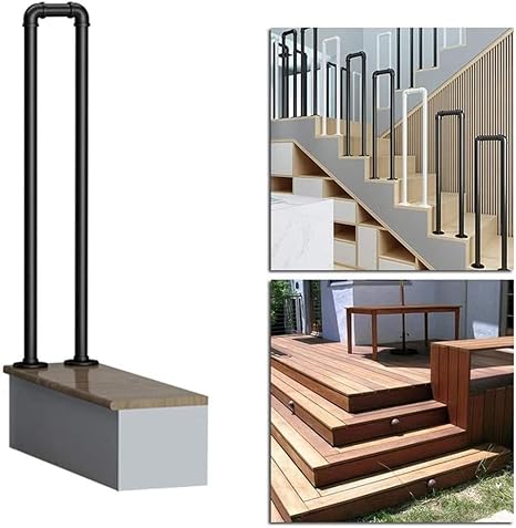 Amazon Co Jp 階段手すり 屋内屋外産業パイプ手すり 完全なキット 廊下階段庭手すり75cm 2 5ft ホーム キッチン