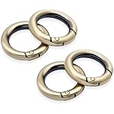 CRAFTMEMORE Metal O Ring Spring Opening Purse Making Snap Trigger O-Rings Clip Key Ring Holder Purse Hardware 4pcs SCOS (3/4 inch, Brushed Brass)