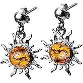 Ian and Valeri Co. Honey Amber Sterling Silver Stud Sun Earrings