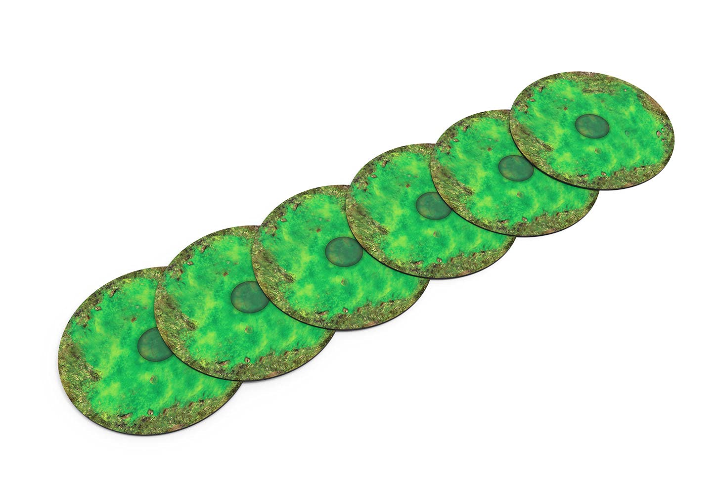 Playmats.eu Rubber zones compatible with Warhammer 40k 7,6" - Toxic - 6 pcs.