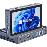 HEIGAOLAPC Mini PC with Screen Mini Desktop Computer PC with Touchscreen | 5.5" Display, N5095, 16GB Ram 256GB Rom, Win11 Pro, Dual Output HDMI 2,0 &amp; Type-C3.1, 5000mAh, WiFi5.0, WOL RJ-45