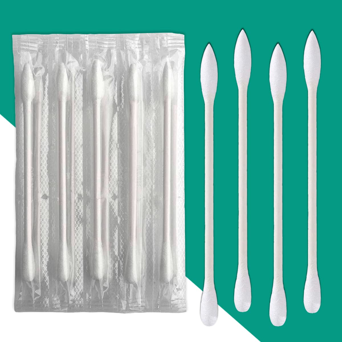 Cotton Buds Individually Wrapped (White Cotton Swab 200pcs)