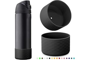 yoelike 2 PCS Wave Silicone Water Bottle Boot for Owala, Anti-Slip Protective Sleeve for FreeSip/Twist/Flip, Watter Bottle Accessories, Bottom Bumper Cover, Dishwasher Safe, BPA Free