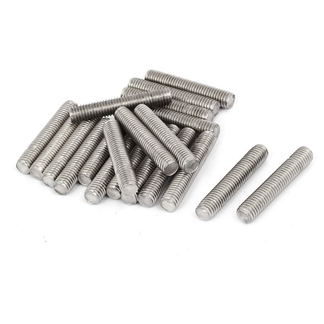 sourcingmap M8 x 45mm 304 Stainless Steel Fully Threaded Rods Bar Studs Silver Tone 20 Pcs