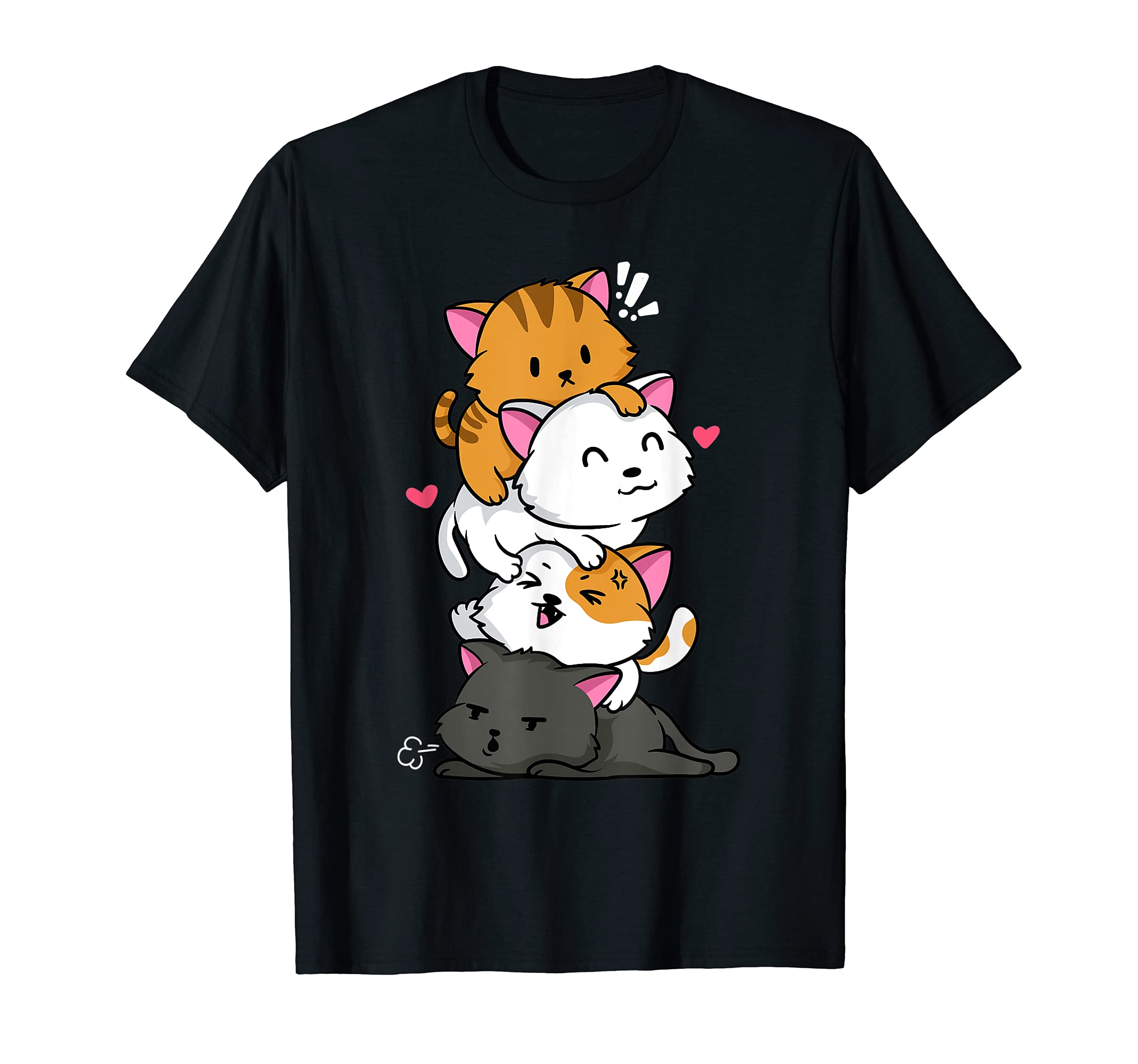 Cats Fountain Kawaii Comics Kitten Claw Breed Pet Meow Cat T-Shirt