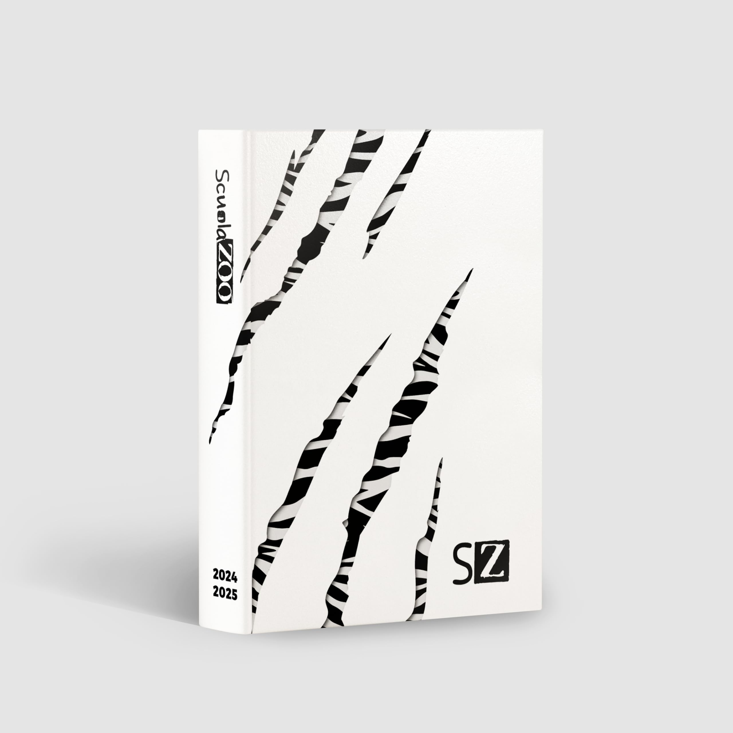 ScuolaZoo 2024-2025 Meme Diary with Stickers and 6 Covers and 2 Sizes (White/Zebra,11 x 15 cm)