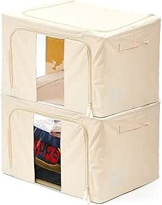 EZOWare 2 Unidades Bolsa de Almacenamiento con Ventana, Cajas de Tela