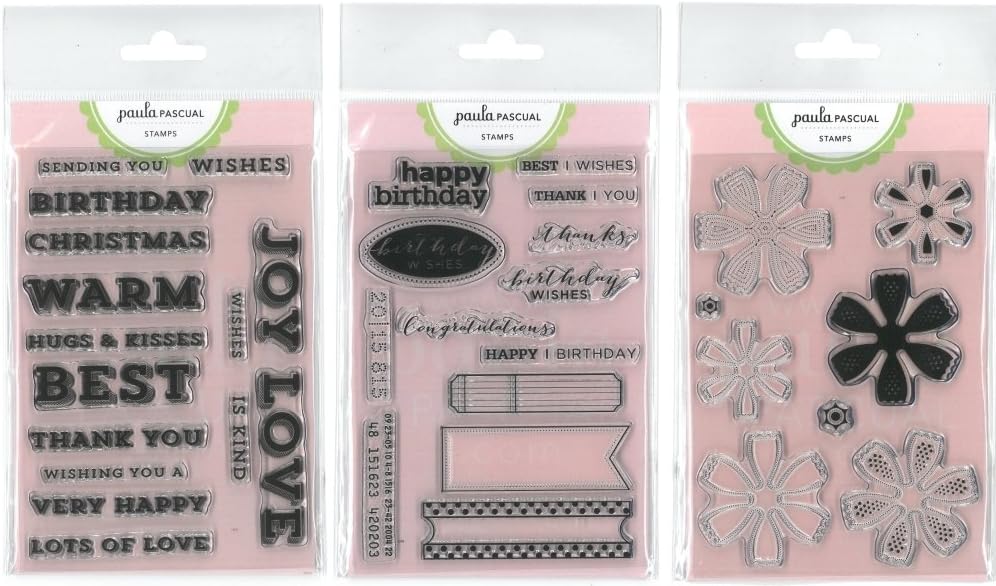 Photocentric "Everyday Intricate Flower, Bold and beautiful and Every Day Tab Messages" A6 Clear Stamp Set,
