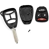 A ABSOPRO 2 Button Key Fob Cover OHT692427AA Keyless Entry Remote Fob Replacement for Jeep Liberty 2008-2013 Black