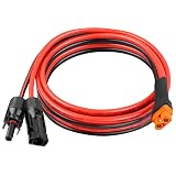 10AWG 6FT Solar to XT60i Extension Cable 3 6 10 35 50 75 100FT Heavy Duty Adapter Cable Connector XT60i Wire for Portable Power Station, Solar Panel, RV, Battery