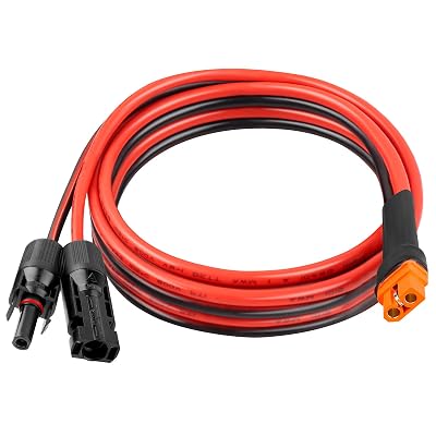 10AWG 6FT Solar to XT60i Extension Cable 3 6 10 35 50 75 100FT Heavy Duty Adapter Cable Connector XT60i Wire for Portable Power Station, Solar Panel, RV, Battery