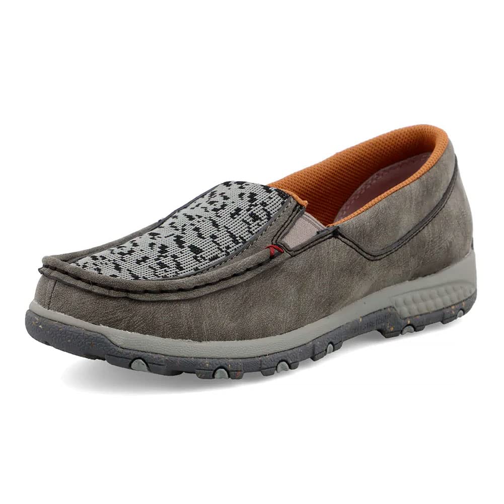 Twisted X Women’s Slip-On Driving Moc, Moc Toe with CellStretch, Grey & Grey Multi, 5.5 M