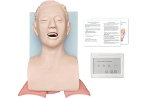 SFXYJ PVC Endotracheal Intubation Human Model - Tracheal Intubation Manikin Simulator Teaching aid Kit with endotracheal Tube, Oral/Nasal Intubation Human Model for Science Education/Practice/Study