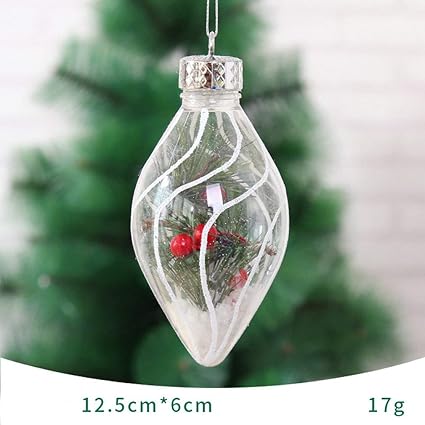 Sen Décoration De Noël Transparente Boule De Noël Blanche