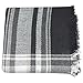 Zando Womens Winter Scarf Plaid Blanket Thick Winter Scarf Tartan Chunky Wrap Oversized Shawl Cape White Black Scarf