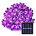 LE 23ft 17m LED Solar Fairy Lights, Waterproof, 50 LEDs, Violet, Portable, with Light Sensor, Outdoor Blossom String Lights, Ideal for Christmas, Wedding, Party