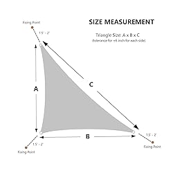 AsterOutdoor Sun Shade Sail Triangle 16' x 16' x