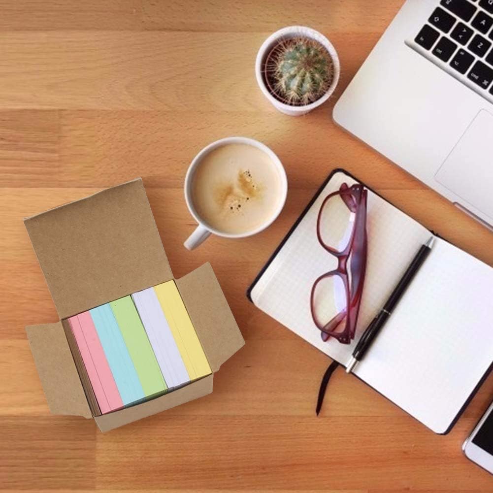 Koogel Mini Flash Cards A8, 500pcs Colour-Coded Ruled Index Cards with Rust-Resistant Metal Rings - Image 4