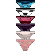 Nabtos Cotton women's panties Bikini Underwear Stripes women's panties (Pack of 6)