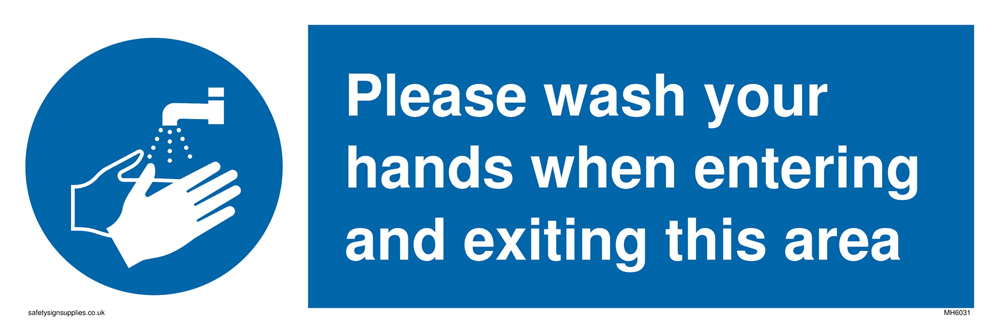 Pack of five - Please wash your hands when entering and exiting this area with hand washing symbol Sign - 300x10.