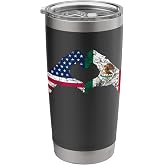America Mexico Flag Vintage Mexican Roots American Stainless Steel Insulated Tumbler
