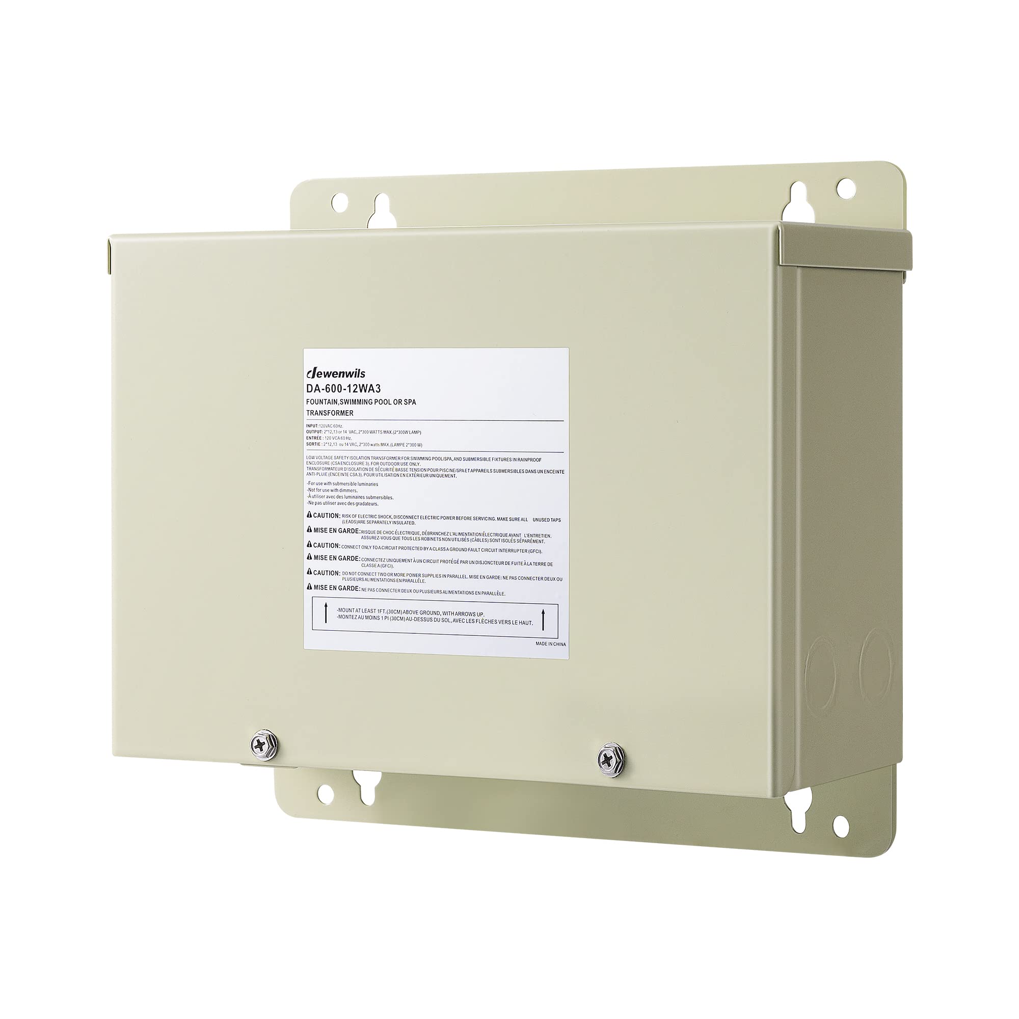 Photo 1 of DEWENWILS 600W Low Voltage Landscape Transformer, Pool Light Transformer 120V to 12V/13V/14V AC, for Swimming Lighting, Spa & Fountain Lights, Outdoor Use, Waterproof, ETL Listed