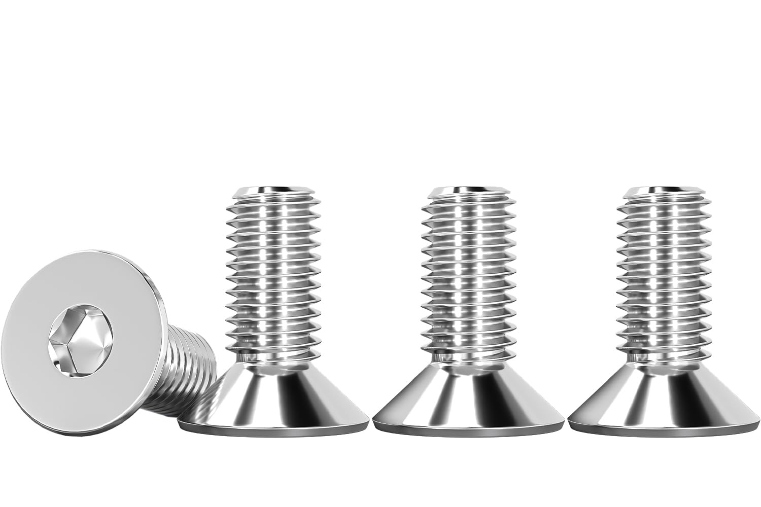 Drenky M6 Bolts, Screws Countersunk Bolts 304 Stainless Steel Screws M6 X 12mm Flat Head Hex Socket Cap Screws DIN 7991 / ISO 10642 Fully Thread Rustproof Machine Screws, 25 Pcs — image 1