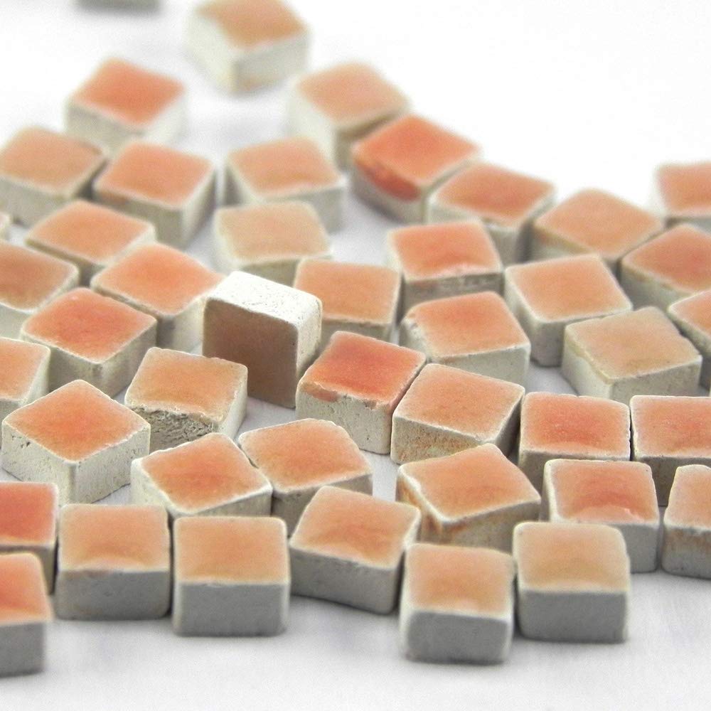 Micro Mosaic Tiles 3/16inch 5x5mm, 1000 pcs, Pastel Orange, WR03