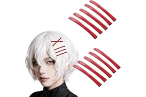 10 Pcs Red Bobby Pins Cute Hair Clips Stylish Solid Red Hairpin Cross Barrettes Headwear Hair Accessories Anime Cosplay Props