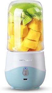 Mini Portable Juicer Machines Lasting power 15000 rpm Easy to set up and clean BPA free Juice Extractor citrus juicer lemon juicer masticating juicer for home, travel, picnic, camping (Blue)