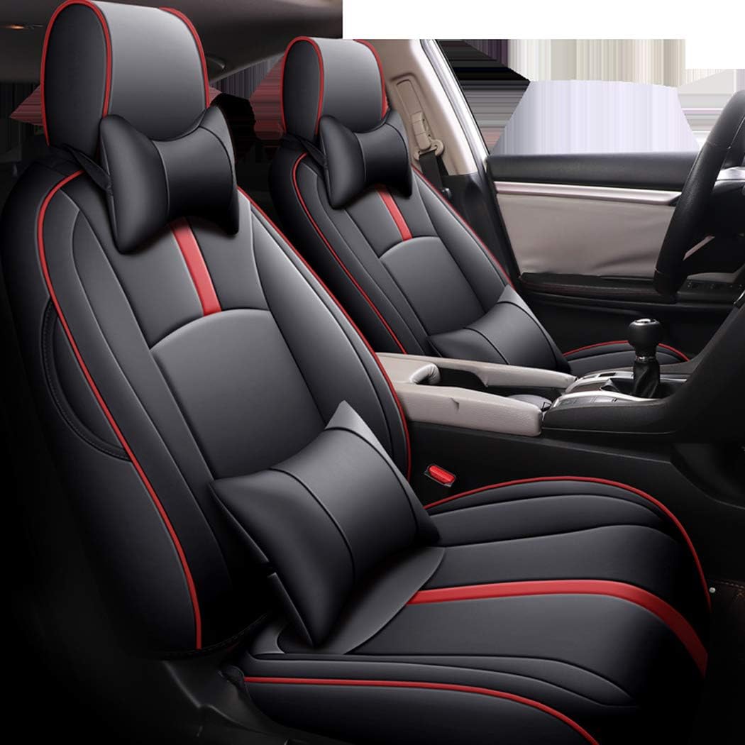Compatible with Honda Civic, Car Seat Cover Protector Full Set 5 Seaters, Durable Leather Car Seat Covers, Compatible Airbag,NO4,luxurious