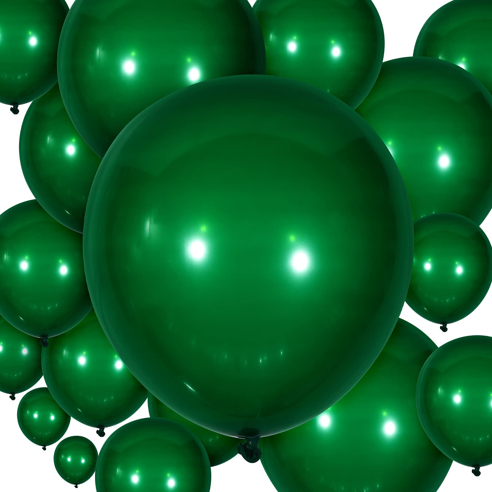 Photo 1 of 100 Pieces Latex Balloons Different Sizes 18/12/10/5 Inch Party Balloon Kit for Valentines Birthday Baby Shower Wedding Bride Graduation Party Decoration (Dark Green)
