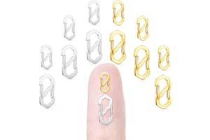 Evnlo 12Pcs Double Opening Lobster Clasp Necklace Shortener Bracelet Clasps and Closures,Gold and Silver Necklace Shortener Clip for Jewelry Making (Small & Large)