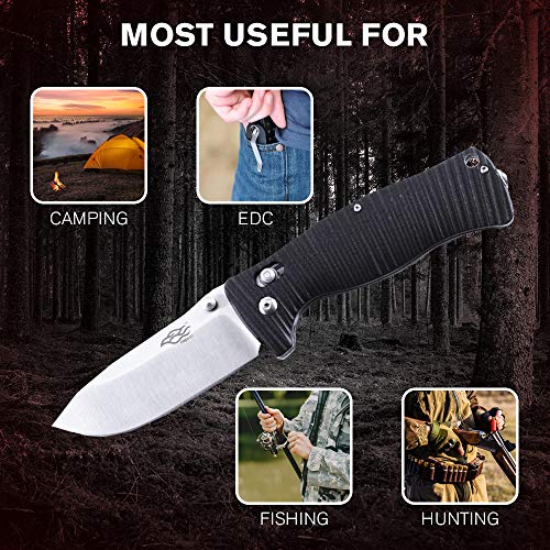 GANZO Firebird F720 Pocket Folding Bowie Knife 440C Stainless Steel