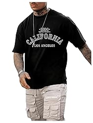 GORGLITTER Men's Crewneck T Shirt Letter Graphic