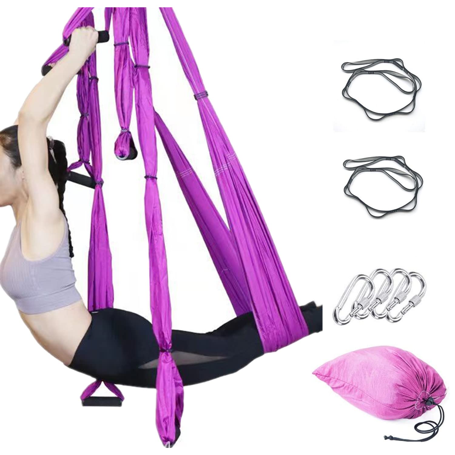 Photo 1 of Aerial Yoga Swing Set - Ultra Strong Hammock Trapeze Extension for Antigravity Inversion Exercises